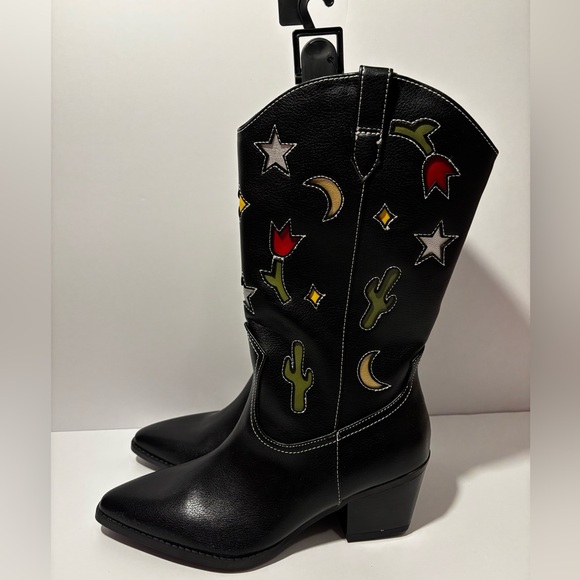 BRAND NEW! Gorgeous Black Cowboy Boots with Embroidery❤️super cute and comfy!✨ - Picture 13 of 14